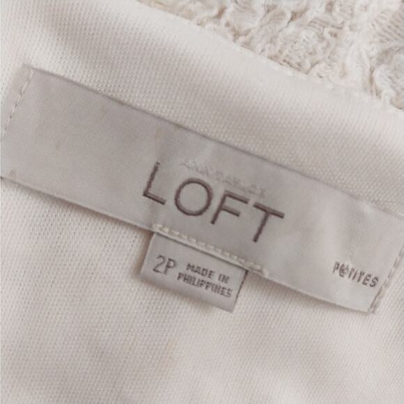 ANN TAYLOR LOFT! LUXE CREAM LACE, EMBROIDERY & CROCHET EMBELLISHED DRESS! SZ 2P - Picture 6 of 8